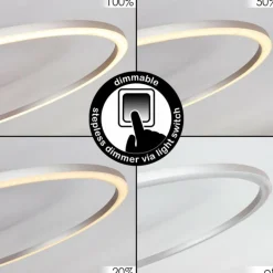 Plafonnier Johsa LED Nickel mat, Argenté, 3 lumières