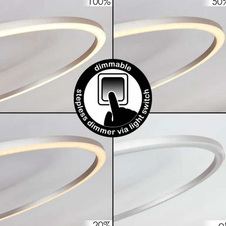 Plafonnier Johsa LED Nickel mat, Argenté, 3 lumières