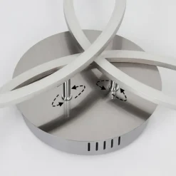 Plafonnier Johsa LED Nickel mat, Argenté, 3 lumières