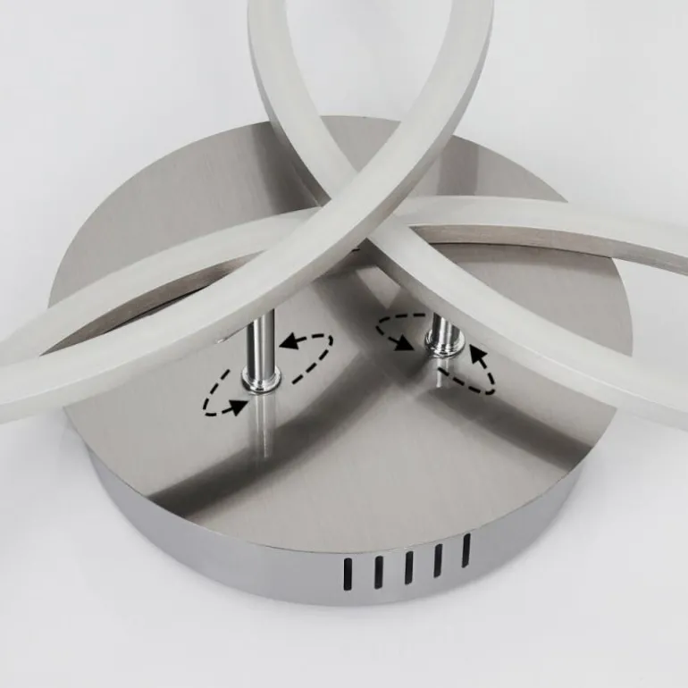 Plafonnier Johsa LED Nickel mat, Argenté, 3 lumières