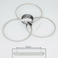 Plafonnier Johsa LED Nickel mat, Argenté, 3 lumières