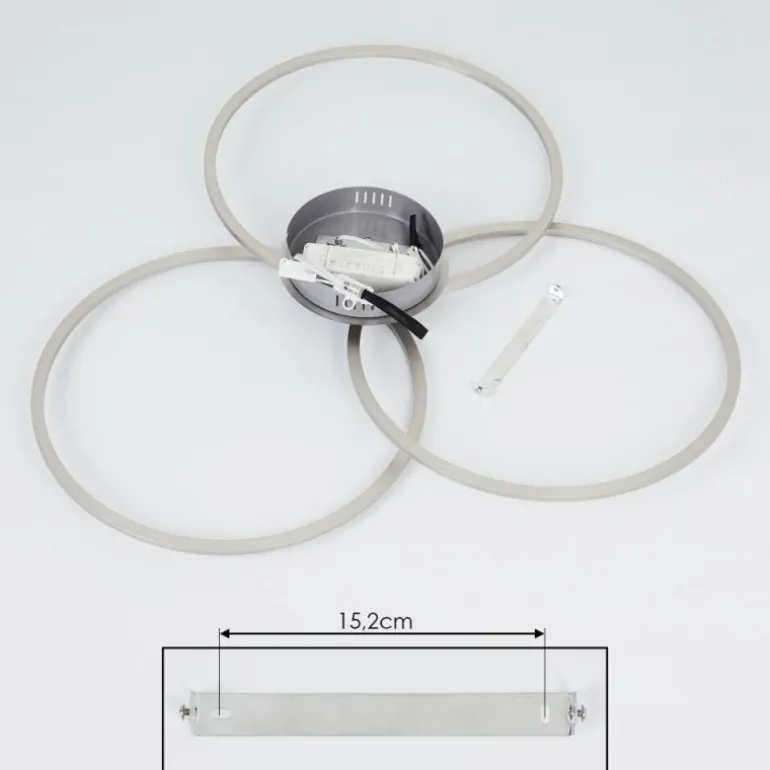 Plafonnier Johsa LED Nickel mat, Argenté, 3 lumières