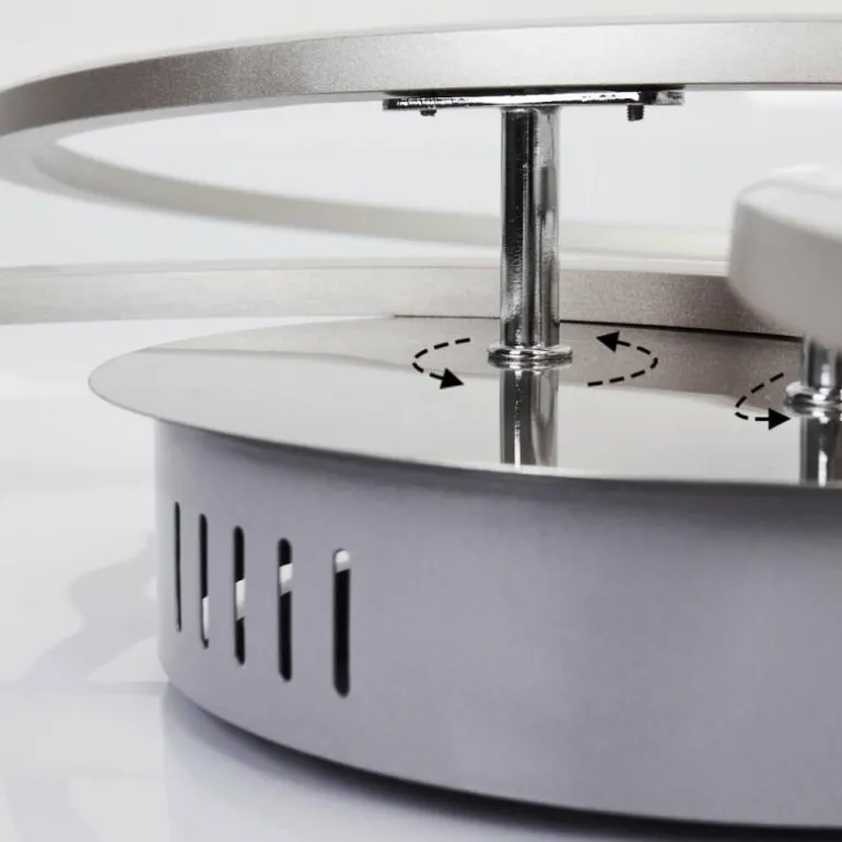 Plafonnier Johsa LED Nickel mat, Argenté, 3 lumières