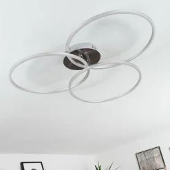 Plafonnier Johsa LED Nickel mat, Argenté, 3 lumières