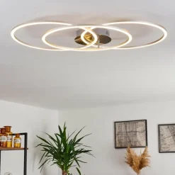 Plafonnier Johsa LED Nickel mat, Argenté, 3 lumières