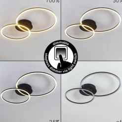 Plafonnier Johsa LED Noir, 2 lumières