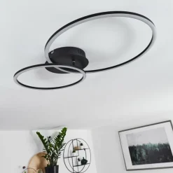 Plafonnier Johsa LED Noir, 2 lumières