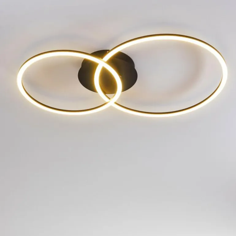 Plafonnier Johsa LED Noir, 2 lumières