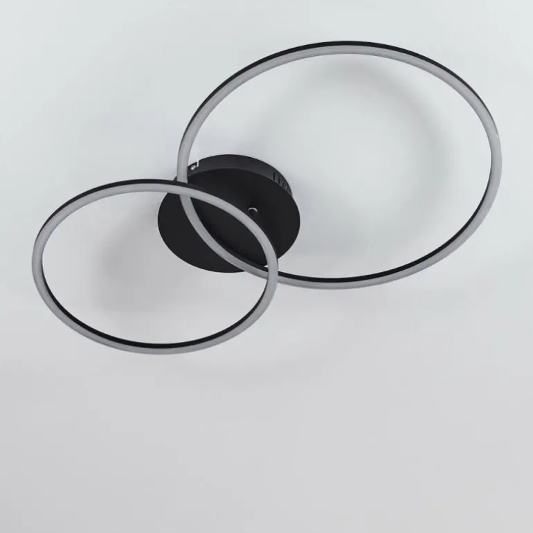 Plafonnier Johsa LED Noir, 2 lumières