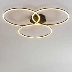 Plafonnier Johsa LED Noir, 3 lumières