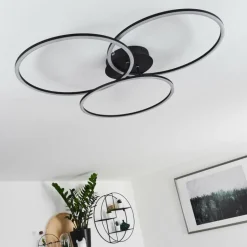 Plafonnier Johsa LED Noir, 3 lumières