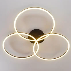 Plafonnier Johsa LED Noir, 3 lumières