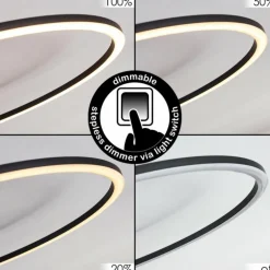 Plafonnier Johsa LED Noir, 3 lumières