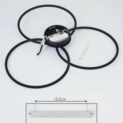 Plafonnier Johsa LED Noir, 3 lumières