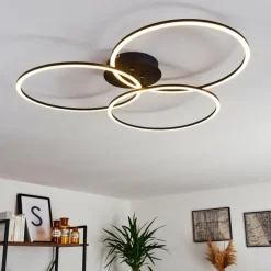 Plafonnier Johsa LED Noir, 3 lumières