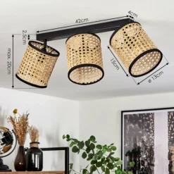 Plafonnier Jonas Noir, 3 lumières