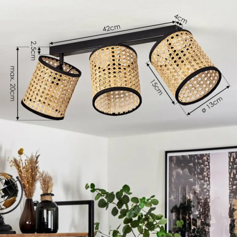 Plafonnier Jonas Noir, 3 lumières