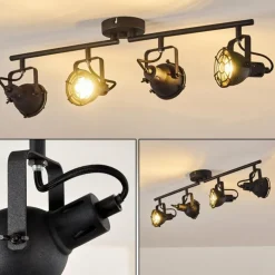 Plafonnier Jonsered LED Noir, 4 lumières