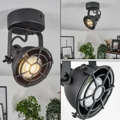 Plafonnier Jonsered LED Noir, 1 lumière