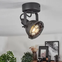 Plafonnier Jonsered LED Noir, 1 lumière