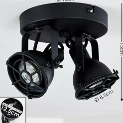 Plafonnier Jonsered Noir, 2 lumières