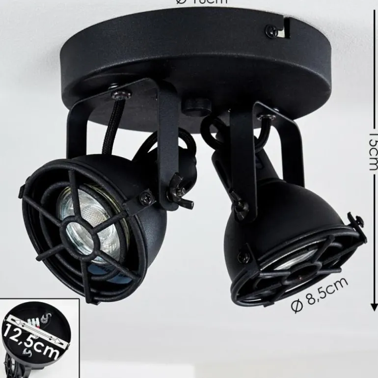 Plafonnier Jonsered Noir, 2 lumières