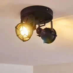 Plafonnier Jonsered Noir, 2 lumières