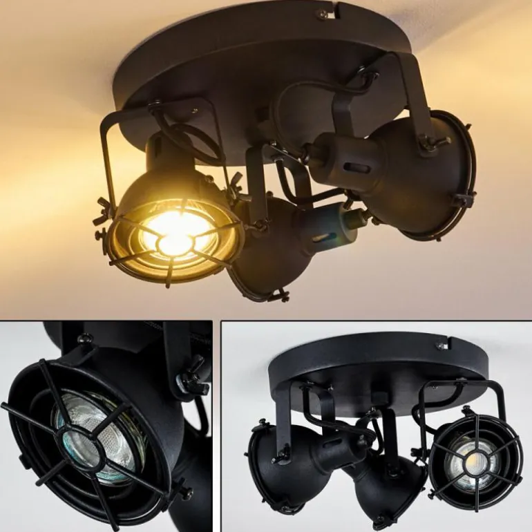 Plafonnier Jonsered Noir, 3 lumières