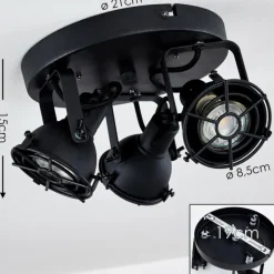 Plafonnier Jonsered Noir, 3 lumières