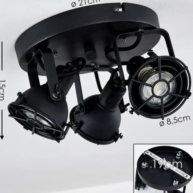 Plafonnier Jonsered Noir, 3 lumières