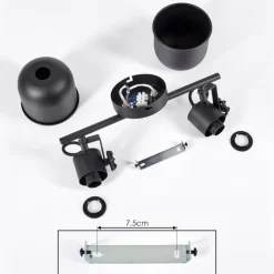 Plafonnier Juliboy Noir, 2 lumières