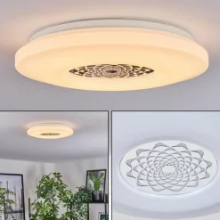 Plafonnier Kaas LED Chrome, Blanc, 1 lumière