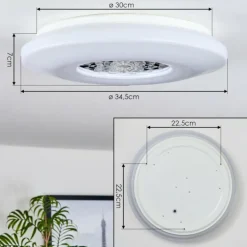 Plafonnier Kaas LED Chrome, Blanc, 1 lumière