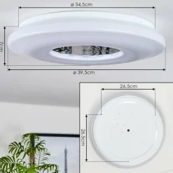 Plafonnier Kaas LED Chrome, Blanc, 1 lumière