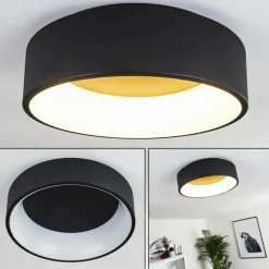 Plafonnier Kampal LED Noir, 1 lumière