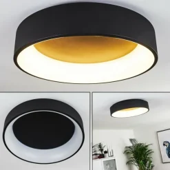 Plafonnier Kampala LED Noir, 1 lumière