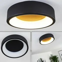 Plafonnier Kampala LED Noir, 1 lumière