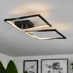 Plafonnier Kanchung LED Noir, 1 lumière