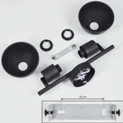 Plafonnier Kansela Noir, 2 lumières