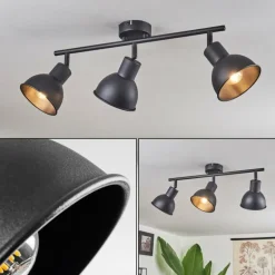 Plafonnier Kansela Noir, 3 lumières