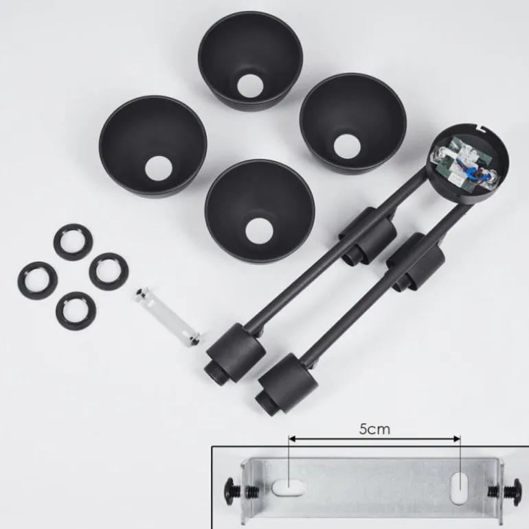 Plafonnier Kansela Noir, 4 lumières