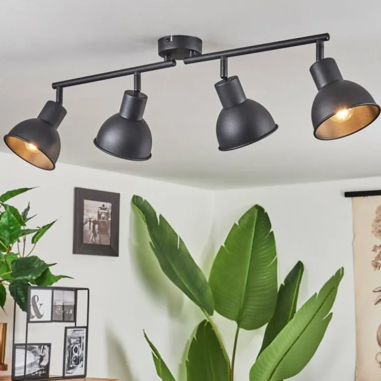 Plafonnier Kansela Noir, 4 lumières