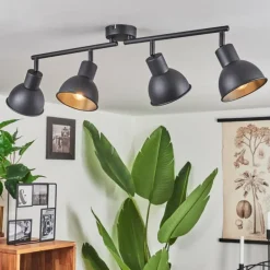 Plafonnier Kansela Noir, 4 lumières