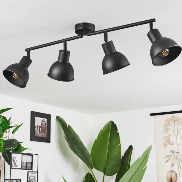 Plafonnier Kansela Noir, 4 lumières