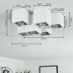 Plafonnier Karaka Blanc, 6 lumières