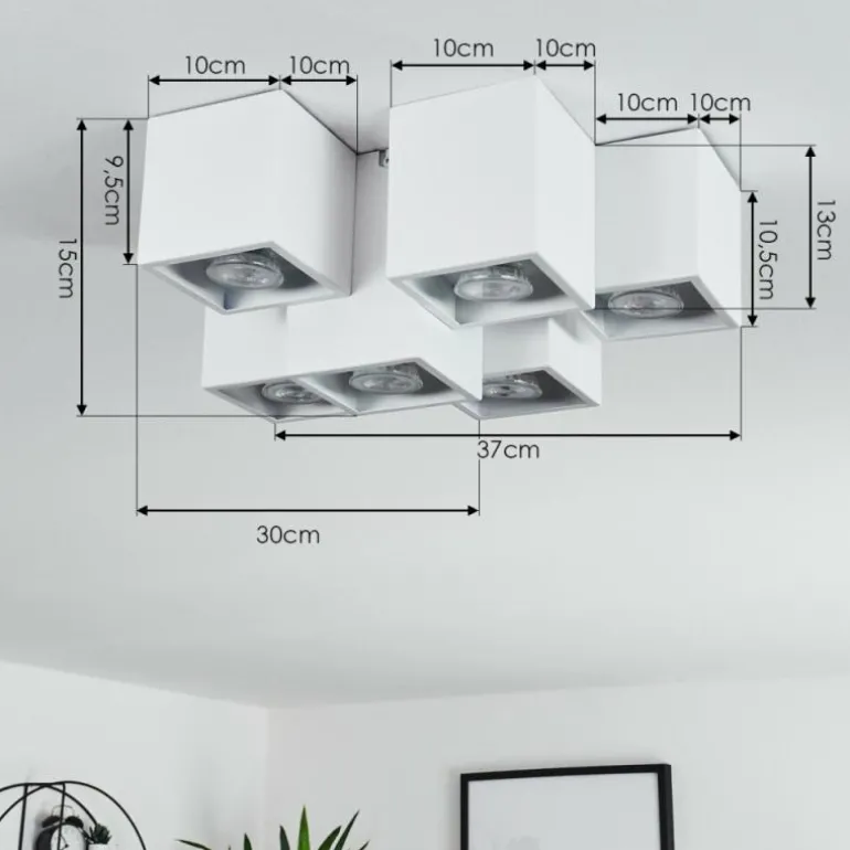 Plafonnier Karaka Blanc, 6 lumières