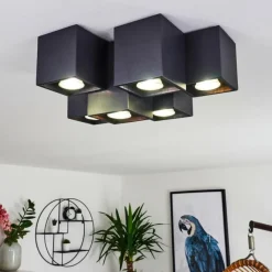 Plafonnier Karaka Noir, 6 lumières