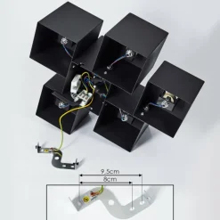 Plafonnier Karaka Noir, 6 lumières