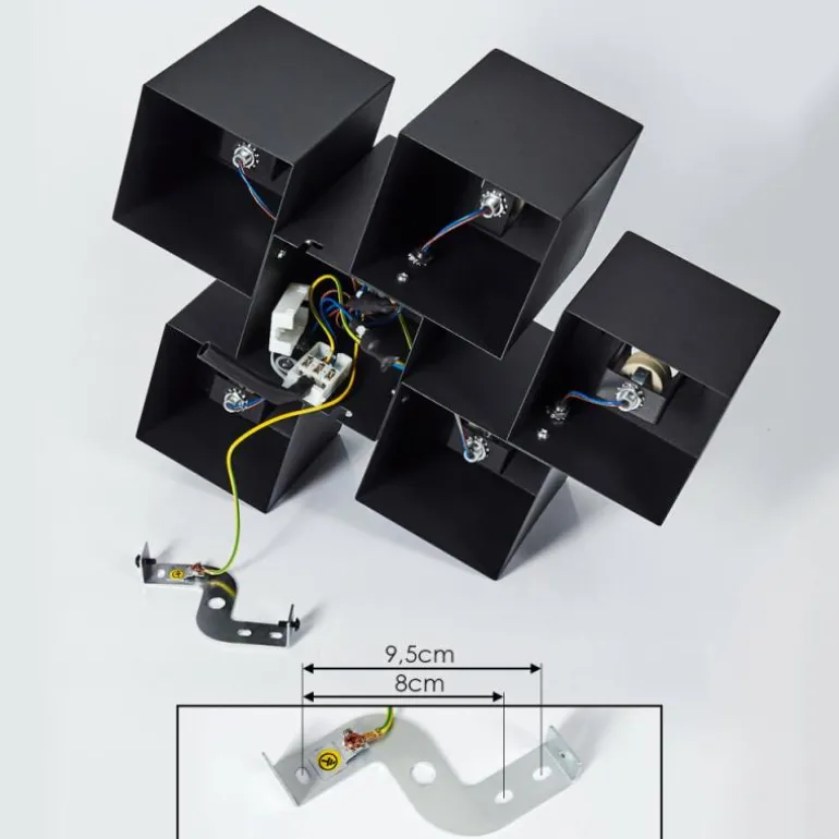 Plafonnier Karaka Noir, 6 lumières