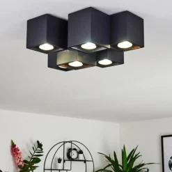 Plafonnier Karaka Noir, 6 lumières
